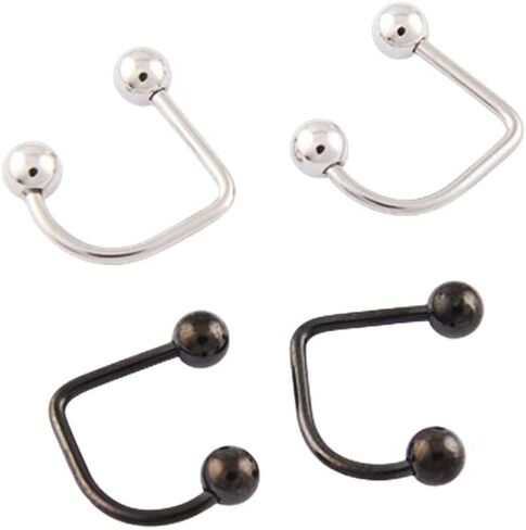 DATOA 16G Stainless Steel Lip Monroe Medusa Hoop Rings C-Shaped Piercing Ball Lippy Loop Labret Lip Rings Piercing Jewelry for Women Men in Saudi Arabia
