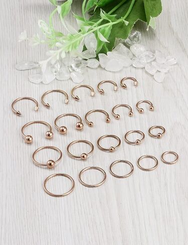 Ocptiy 16G 14G Septum Rings 316L Surgical Steel Hinged Septum Nose Rings Clicker Lip Ear Cartilage Helix Tragus Piercing 8mm 10 12mm 14mm 16mm in Saudi Arabia