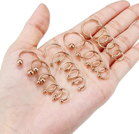 Ocptiy 16G 14G Septum Rings 316L Surgical Steel Hinged Septum Nose Rings Clicker Lip Ear Cartilage Helix Tragus Piercing 8mm 10 12mm 14mm 16mm in Saudi Arabia
