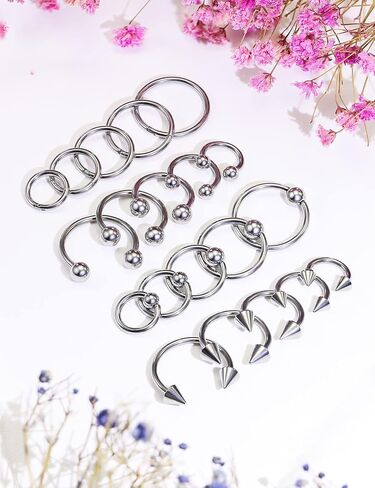 Ocptiy 16G 14G Septum Rings 316L Surgical Steel Hinged Septum Nose Rings Clicker Lip Ear Cartilage Helix Tragus Piercing 8mm 10 12mm 14mm 16mm in Saudi Arabia