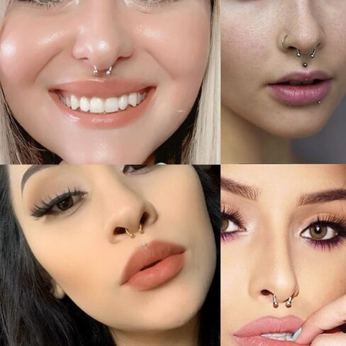 Ocptiy 16G 14G Septum Rings 316L Surgical Steel Hinged Septum Nose Rings Clicker Lip Ear Cartilage Helix Tragus Piercing 8mm 10 12mm 14mm 16mm in Saudi Arabia