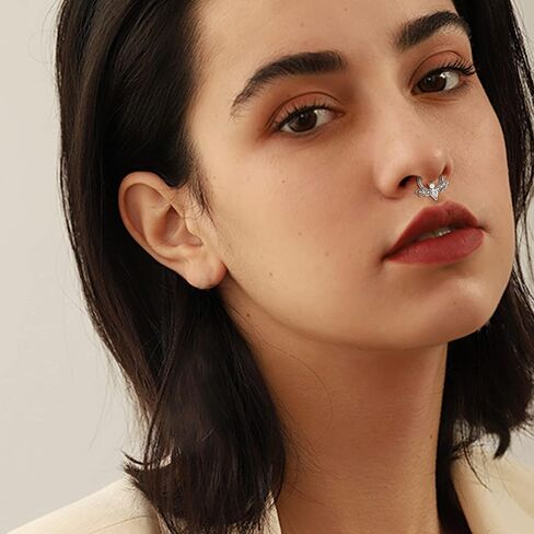 Sanfenly 16G خواتم الحاجز للنساء والرجال 316L الجراحية الفولاذ المقاوم للصدأ لطيف القط الخفافيش الحاجز الأنف حلقة سلس يتوقف الجزء الفرس تشيكوسلوفاكيا Daith أقراط ثقب المجوهرات in Kuwait