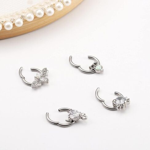 Sanfenly 16G خواتم الحاجز للنساء والرجال 316L الجراحية الفولاذ المقاوم للصدأ لطيف القط الخفافيش الحاجز الأنف حلقة سلس يتوقف الجزء الفرس تشيكوسلوفاكيا Daith أقراط ثقب المجوهرات in Kuwait