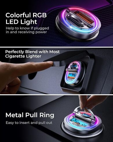 【Upgrade】90W USB C Car Charger Super Fast Charging, [PD45W & QC45W] Cigarette Lighter Car Charger Adapter [Flush Fit][All Metal][Not Distracted LED],for iPhone 15 14 Pro Max Plus iPad Samsung S24 S23 in Saudi Arabia
