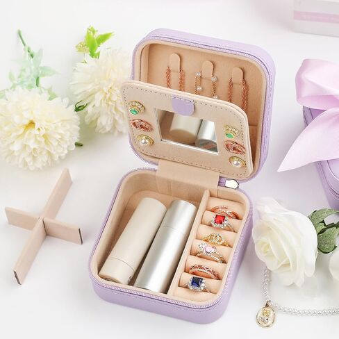 CHMI Travel gifts for women,bridesmaids gifts,small jewelry box,travel jewelry case,travel jewelry case organizer,jewelry organizer travel case,small jewelry travel case,Initial pink S in Saudi Arabia