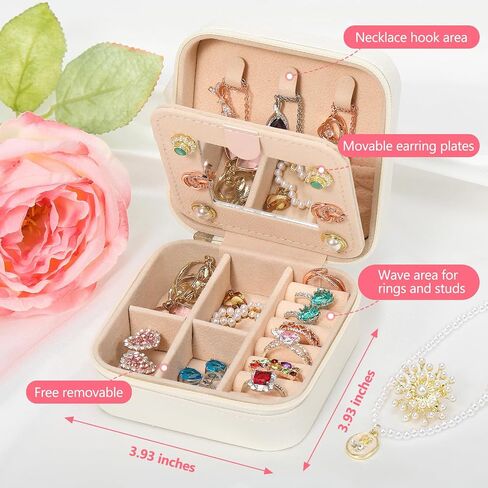 CHMI Travel gifts for women,bridesmaids gifts,small jewelry box,travel jewelry case,travel jewelry case organizer,jewelry organizer travel case,small jewelry travel case,Initial pink S in Saudi Arabia