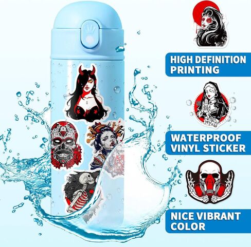 100 Pcs Gothic Stickers Pack, Goth Sticker, Waterproof Horror Stickers for Water Bottles, Laptop, Phone Case, Scrapbook; Halloween Sticker, Horror Sticker for Teens Adults in Saudi Arabia