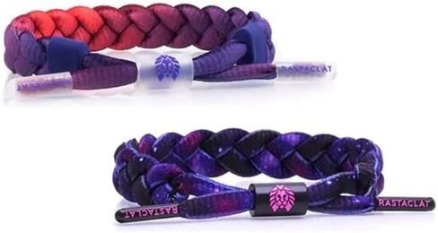 أساور Rastaclat الأصلية المضفرة يدويًا لقطرات غروب الشمس/أساور المجرة القابلة للتعديل لجميع الأعمار (عبوة من قطعتين) رائعة للأزواج in Kuwait