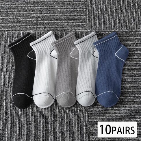 10 Pairs No Show Men Socks, Low Cut Ankle Socks, Casual Cotton Short Athletic Socks in Saudi Arabia