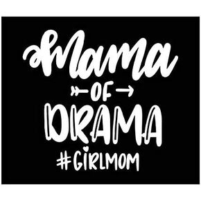 Mama of Drama Vinyl Decal | White | Made in USA by Foxtail Decals | for Car Windows, Tablets, Laptops, Water Bottles, etc. | 4.75 x 4.3 inch