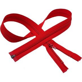 36" Light Weight Jacket Zipper ~ YKK #5 Nylon Coil Separating Zippers - 519 Hot Red (Pack of 1 Zipper)