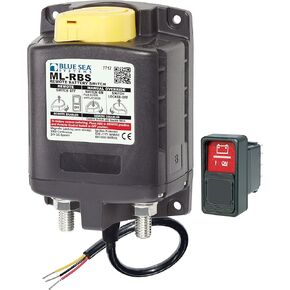 Blue Sea Systems 7717 ML RBS SPST Solenoid with Manual Control Auto-Release, 24V