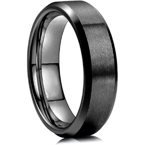 OreilleStar Mens Wedding Band Tungsten Rings for Men Promise Rings Eternity Engagement Ring Polished Matte Finished 8mm Black Tone Size 7-13