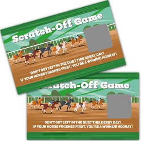 50 Pack Adventure Theme Scratch Off Game, Horse Race Scratch Card for Baby Shower Birthday Party Lottery Group Games Enterprises Activity, Kentucky Horse Derby, Baby Shower Idea