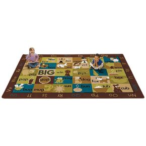 Carpets for Kids 59762 Rhyme Time Rug Nature Colors 7ft 6in x 12ft Rectangle Brown