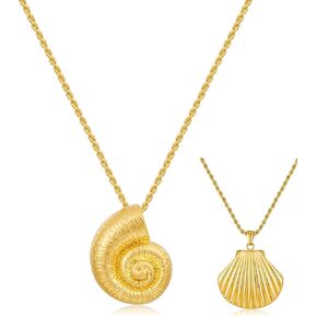 CLASSYZINT الذهب محارة شل قلادة للنساء، خمر المحيط صدف المختنق قلادة قلادة، لذيذ قابل للتعديل محارة شل سلسلة قلادة in Kuwait