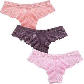 Women Sexy Cheeky Lace Panties Thongs Underwear See Through Lace Panties For Women