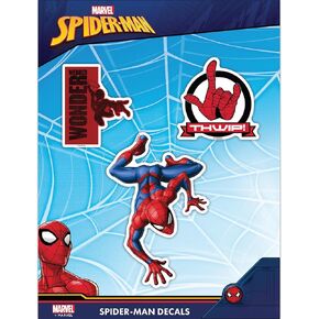 Marvel Spider-Man Decals - Set of 3 Vinyl Stickers for Car Water Bottle Bike Helmet Laptop Skateboard - Marvel Stickers for Kids and Adults