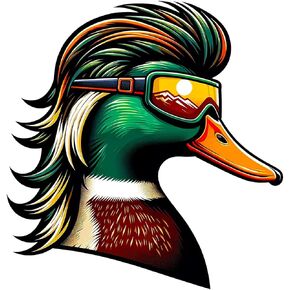 Mullet Duck Sticker - Bumper Sticker Vinyl Decal, Duck Hunting Stickers, Mallard, Blue Collar Stickers, Duck Stickers, Funny Stickers, Meme Stickers, Funny Stickers for Adults, Truck, Car