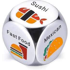 Santa Swap Gift Exchange Dice White Elephant Gifts for Adults Funny Food Dice Stocking Stuffers for Men Women Christmas Anniversary Food Decision Dice Gifts for Couples Girlfriend Boyfriend Husband