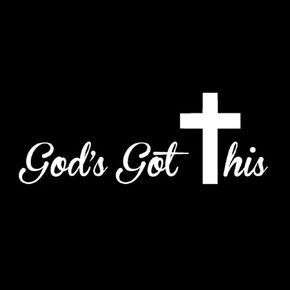 God's Got This Christian Vinyl Decal Sticker | Cars Trucks Vans Walls Laptops Cups | White | 7 X 2.5 inches | KCD1511