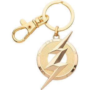 DC Comics The Flash Logo Chest Plate Keychain - Officially Licensed The Flash Worlds Collide Glow In The Dark Collectible Keychain - 3.5cm x 4.8cm