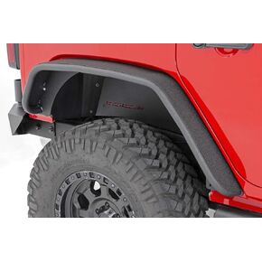 Rough Country 5" Rear Tubular Fender Flares for 07-18 Jeep Wrangler JK - 10532,Black