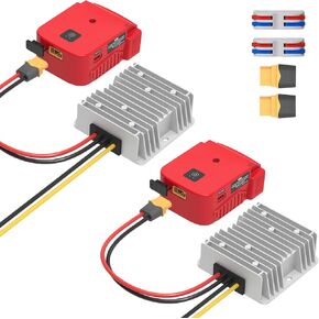 محول تنحي 18 فولت إلى 12 فولت لمحول بطارية عجلات الطاقة Milwaukee M18 ومحول شاحن USB جديد، منظم محول باك 12 فولت 20 أمبير 240 وات (حزمة واحدة)