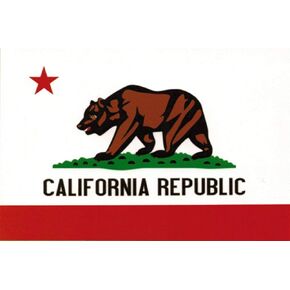 Sticker CA Flag National California Republic Bear Red star size 3" x 5" Inch Biker Heavy Motorcycle Chopper Goth Emo Rock Logo Sign Car Window Wall Bumper Laptop Security Warning Alert DECAL