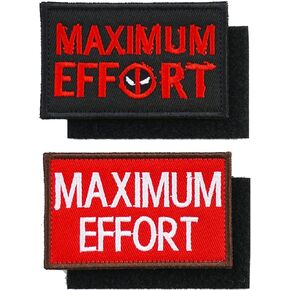 Maximum Effort Embroidered Tactical Patch with Hook and Loop Superhero Military Army Backpacks Outdoor