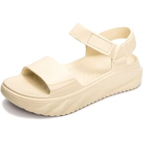FUNKYMONKEY Women's Platform Plastic Sandals Ultra Light EVA Thick Sole Open Toe Waterproof Shoes