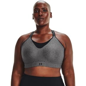 Under Armour Women's Infinity High Impact Sports Bra, Charcoal Light Heather (019)/Black, 2X