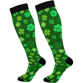 Patrick Green Clover Compression Socks for Women and Men Circulation Shamrock Long Socks for Athletic Running 1