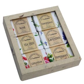 Touch Nature 6 pc 50g Handmade Natural Bar & Castile Soap with Nepali Handmade Paper Box. No Sulphates & Parabens. Perfect Eco-friendly Gift Set for Men & Women. 100% Vegan Soap, Cold Pressed.