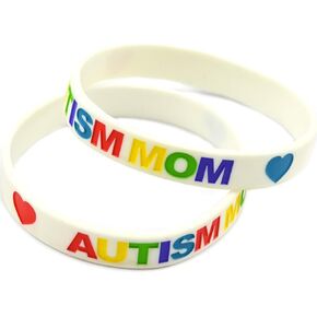 Autism Mom and Dad Bracelet,Autism Awareness Support Silicone Bracelet Autistic Ribbon Wristbands for Fundraising & Awareness