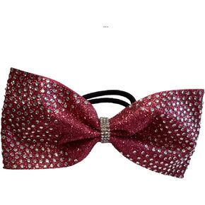Tailless Rhinestone Glitter Cheer Bows - ALL COLORS AVAILABLE (Black) in Saudi Arabia