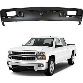 Black Front Bumper Filler Panel with Tow Hook with Impact Bar Skid Plate 22944881 GM1037113 Replacement for 2014 2015 Silverado 1500
