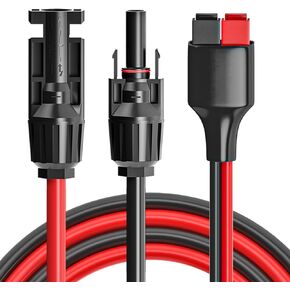 Goupchn Solar Panel Connector to DC 8mm Adapter Extension Cable 16 AWG with DC 5.5mmx2.5mm Adapter for GZ Portable Backup Power Station, Solar Generators 6.23ft