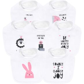 7 Pack Absorbent Soft Baby Bibs for Drooling Teething