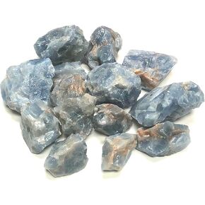 Crystal Collection Rough Blue Calcite Stones - Large 1" Pieces in Velvet Bag (1/2 Pound) in Saudi Arabia