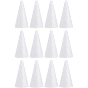 12 Pcs Foam Cones for Crafts 3.9 Inches Cones Arts and Crafts Supplies DIY Cone Handmade Craft Cones for Home Craft Project Christmas Tree
