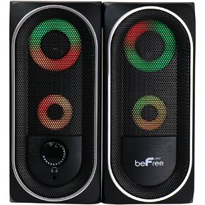 beFree Sound 2.0 Computer Gaming Speakers with LED RGB Lights, Black