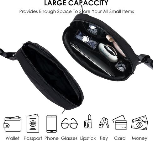 Black Fanny Pack, Crossbody Fanny Pack for Women Men, Fashionable Bum Bag for Running Hiking Travel Workout Adjustable Strap -Black in Saudi Arabia