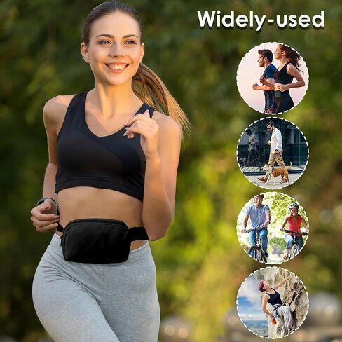 Black Fanny Pack, Crossbody Fanny Pack for Women Men, Fashionable Bum Bag for Running Hiking Travel Workout Adjustable Strap -Black in Saudi Arabia