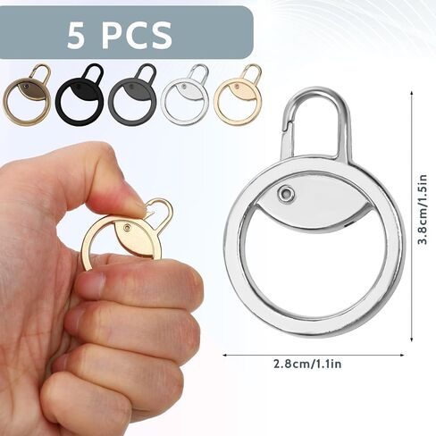 Abeillo 5PCS Zipper Pull Replacement, Round Style Detachable Zipper Repair Pulls, Multifunction Replacement Zipper Pulls for Luggage Clothing Jackets Boots Purse Coat in Saudi Arabia
