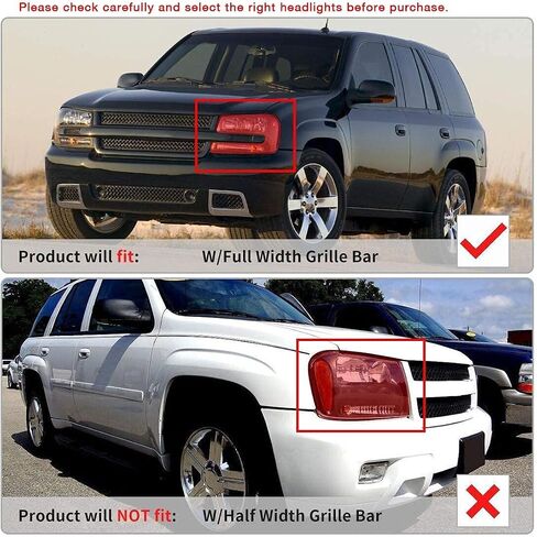 AUTOSAVER88 Headlights Assembly Compatible with 2002-2009 Trailblazer W/Full Width Grille Amber Reflector(Except Compatible with 2006-2009 LT models) in Saudi Arabia