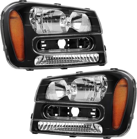 AUTOSAVER88 Headlights Assembly Compatible with 2002-2009 Trailblazer W/Full Width Grille Amber Reflector(Except Compatible with 2006-2009 LT models) in Saudi Arabia