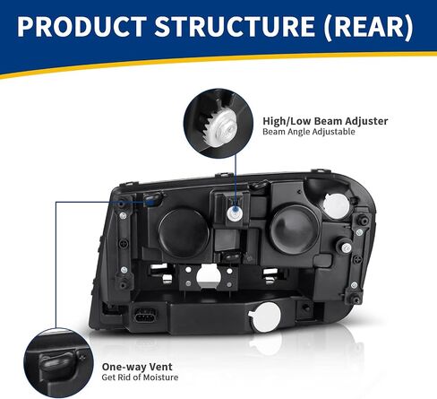 AUTOSAVER88 Headlights Assembly Compatible with 2002-2009 Trailblazer W/Full Width Grille Amber Reflector(Except Compatible with 2006-2009 LT models) in Saudi Arabia