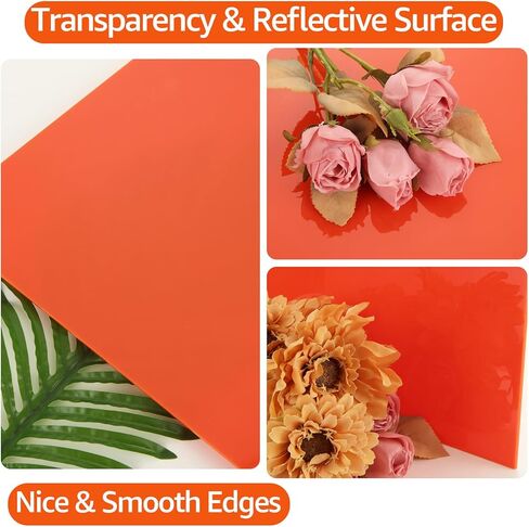 JMIATRY 5 حزمة 12 × 12 بوصة ورقة أكريليك برتقالية 1/8 سميكة برتقالية غير شفافة ورقة أكريليك صفائح بلاستيكية أكريليك شبكي ورقة 3 مم سمك لوحة أكريليك برتقالية للعلامات والإضاءة والحرف اليدوية in Kuwait