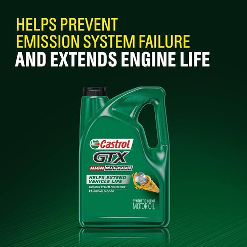 Castrol GTX High Mileage 10W-40 Synthetic Blend Motor Oil, 5 Quarts, Pack of 3 in Saudi Arabia